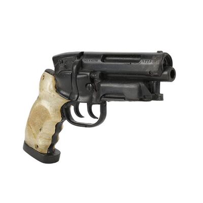 Lot #86: BLADE RUNNER (1982) - Geoff Hutchins Collection: Rick Deckard's (Harrison Ford) / LAPD Production-made White Gripped Stunt Blaster