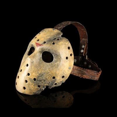Lot #140: JASON X (2001) - Mario Kirner Collection: Jason Voorhees' (Kane Hodder) Screen-matched Hockey Mask
