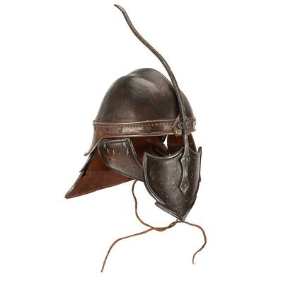 Lot #148: GAME OF THRONES (TV SERIES, 2011-2019) - Grey Worm's (Jacob Anderson) Unsullied Helmet