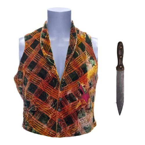 Lot #151: GANGS OF NEW YORK (2002) - William "Bill the Butcher" Cutting's (Daniel Day-Lewis) Waistcoat and SFX Knife