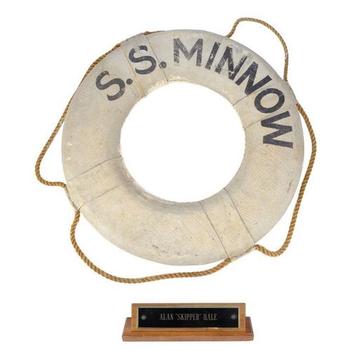 Lot #156: GILLIGAN'S ISLAND (1964 - 1967) - S.S. Minnow Life Preserver Ring and Alan Hale's Desk Nameplate