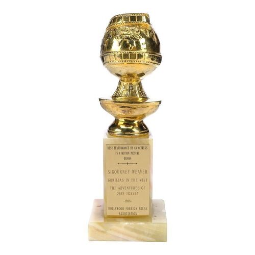 Lot #170: GORILLAS IN THE MIST (1988) - Sigourney Weaver's 1988 Golden Globe Award for Best Performance by an Actress in a Motion Picture - Drama