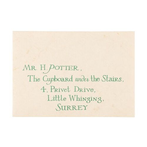 Lot #181: HARRY POTTER AND THE PHILOSOPHER'S STONE (2001) - Harry Potter's (Daniel Radcliffe) Hogwarts Acceptance Letter