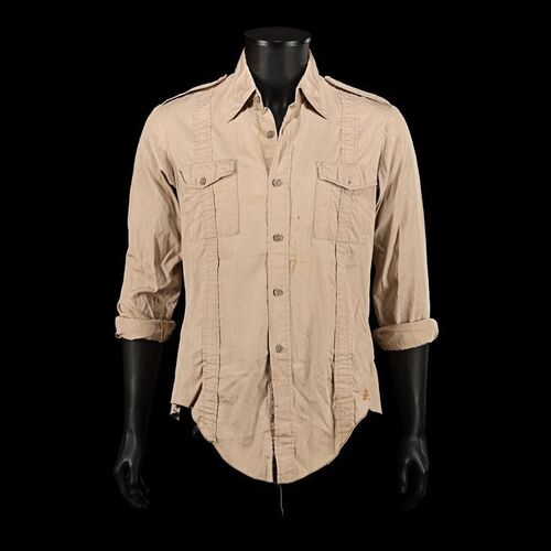 Lot #201: INDIANA JONES AND THE RAIDERS OF THE LOST ARK (1981) - Indiana Jones' (Harrison Ford) Screen-matched Shirt