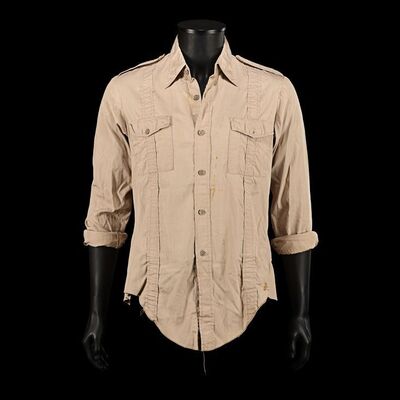 Lot #201: INDIANA JONES AND THE RAIDERS OF THE LOST ARK (1981) - Indiana Jones' (Harrison Ford) Screen-matched Shirt