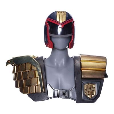Lot #224: JUDGE DREDD (1995) - Judge Joseph Dredd's (Sylvester Stallone) Helmet and Shoulder Armor