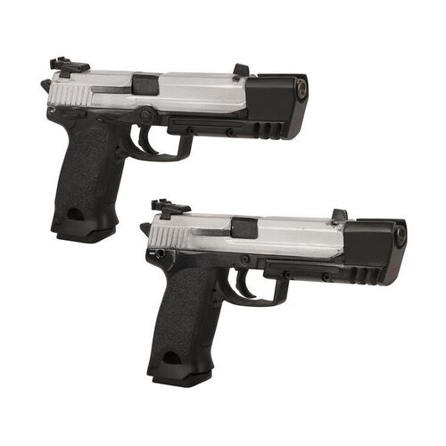 Lot #240: LARA CROFT: TOMB RAIDER (2001) & LARA CROFT TOMB RAIDER: THE CRADLE OF LIFE (2003) - Lara Croft (Angelina Jolie) Stunt Pistols