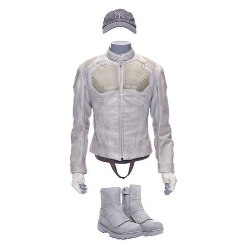 Lot #276: OBLIVION (2013) - Jack's (Tom Cruise) Poster-matched Leather Technician's Jacket and Costume Components