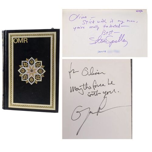 Lot #296: POLTERGEIST (1982) - Cast Member Oliver Robins' Autograph Book and Autographed Cast Photo