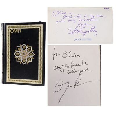 Lot #296: POLTERGEIST (1982) - Cast Member Oliver Robins' Autograph Book and Autographed Cast Photo