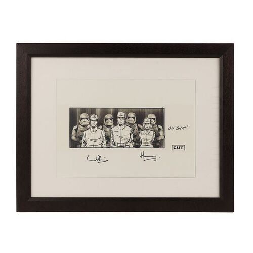 Lot #387: STAR WARS: THE LAST JEDI (2017) - Limited Edition Printed Storyboard Autographed by Prince William and Prince Harry