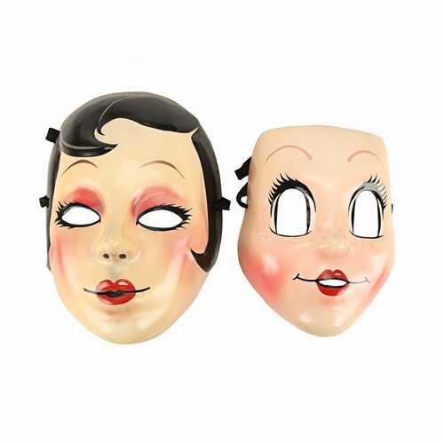 Lot #398: THE STRANGERS (2008) - Dollface (Gemma Ward) and Pin-Up Girl's (Laura Margolis) Masks