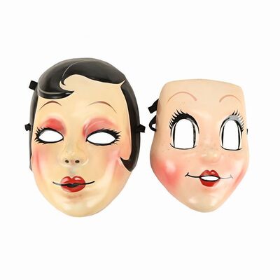 Lot #398: THE STRANGERS (2008) - Dollface (Gemma Ward) and Pin-Up Girl's (Laura Margolis) Masks