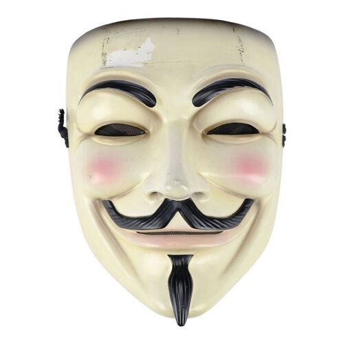 Lot #432: V FOR VENDETTA (2005) - V's (Hugo Weaving) Hero Mask with Binder of Printed Concept Art