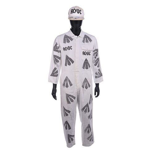 Lot #451: AC/DC - Band-autographed "Are You Ready" Music Video Cap and Boiler suit