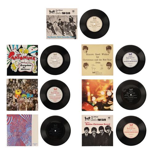Lot #470: BEATLES, THE - Set of Seven Official Beatles Fan Club Christmas Flexi Discs