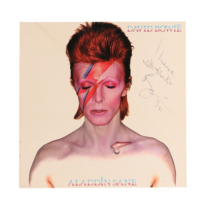 Lot #513: DAVID BOWIE - Autographed Aladdin Sane Record Sleeve