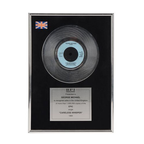 Lot #533: GEORGE MICHAEL - "Careless Whisper" Platinum Disc