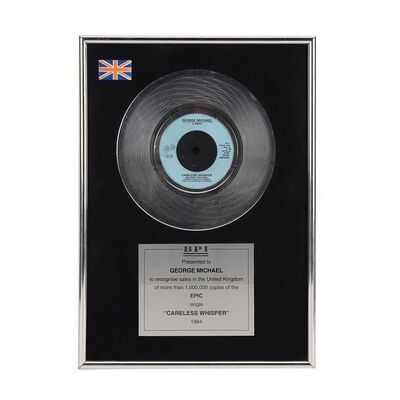 Lot #533: GEORGE MICHAEL - "Careless Whisper" Platinum Disc