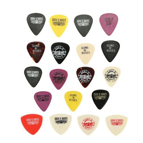 Lot #538: GUNS N' ROSES - Collection of 19 Early Custom-made Guitar Picks