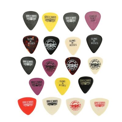 Lot #538: GUNS N' ROSES - Collection of 19 Early Custom-made Guitar Picks