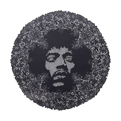 Lot #544: JIMI HENDRIX - Framed Hand-made Aric Obrosey Centrepiece