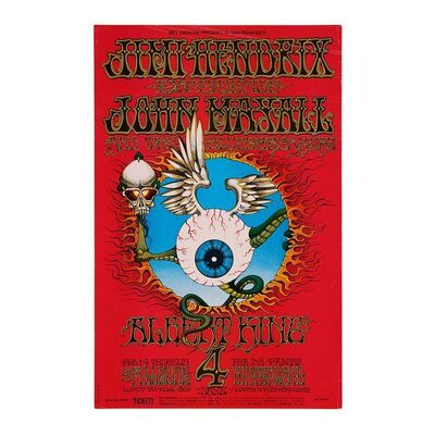 Lot #545: JIMI HENDRIX - "Bill Graham Presents" The Jimi Hendrix Experience Fillmore/Winterland Concert Poster (BG-105)