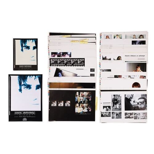 Lot #586: OASIS - Tim Abbot Collection: Oasis. Definitely. Book, Proof Pages and Autographed Promotional Poster