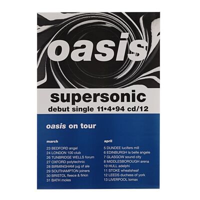 Lot #595: OASIS - Tim Abbot Collection: Supersonic Tour Promotional Poster