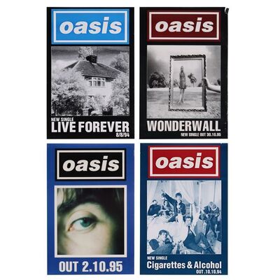 Lot #600: OASIS - Tim Abbot Collection: Set of Four Single and Album Promotional Posters