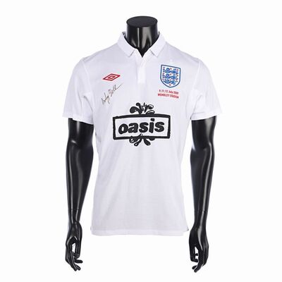 Lot #602: OASIS - Andy Bell's Autographed England Football Shirt