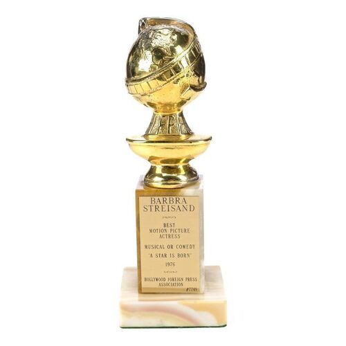 Lot #631: STAR IS BORN, A (1976) - Barbra Streisand's 1976 Golden Globe Award for Best Motion Picture Actress - Musical or Comedy