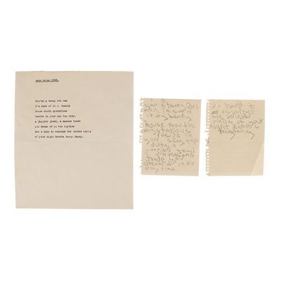 Lot #638: MARC BOLAN - Handwritten Poem On Two Pages
