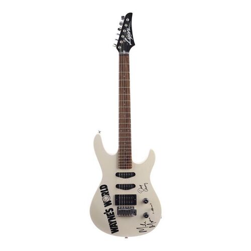Lot #643: WAYNE'S WORLD (1992) - Mike Myers and Dana Carvey-autographed Guitar