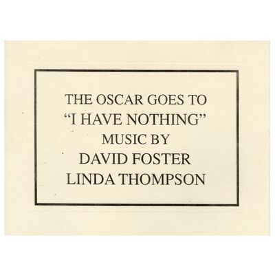 Lot #644: WHITNEY HOUSTON - THE BODYGUARD (1992) - Pair of "Best Song" Academy Awards&Atilde;&sbquo;&Acirc;&reg; Envelopes with Winner Card