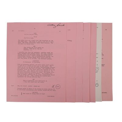 Lot #669: STAR WARS: A NEW HOPE (1977) - Anthony Daniels Collection: Loose Hand-annotated Script Pages Featuring the Mos Eisley and Cantina Scenes