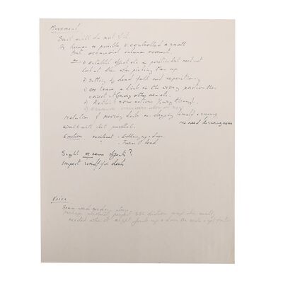 Lot #672: STAR WARS: A NEW HOPE (1977) - Anthony Daniels Collection: Anthony Daniels' Original Handwritten Movement Notes for C-3PO