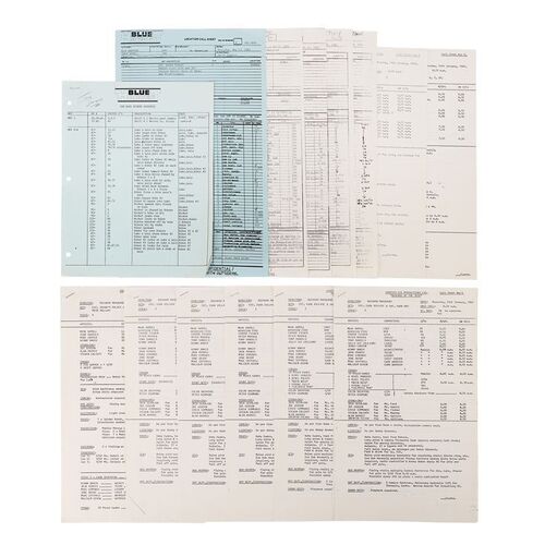 Lot #683: STAR WARS: RETURN OF THE JEDI (1983) - Anthony Daniels Collection: Collection of Call Sheets with Handwritten Annotations and Blue Screen Shooting Schedule