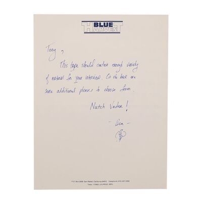 Lot #687: STAR WARS: RETURN OF THE JEDI (1983) - Anthony Daniels Collection: Ben Burtt Handwritten Ewok Dialogue Page