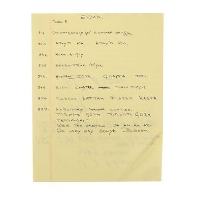 Lot #690: STAR WARS: RETURN OF THE JEDI (1983) - Anthony Daniels Collection: Anthony Daniels' Handwritten ADR Recording Dialogue for Endor Scene