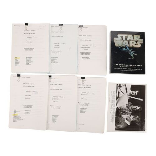 Lot #699: STAR WARS: VARIOUS PRODUCTIONS - Anthony Daniels Collection: Anthony Daniels' Hand-annotated Radio Drama Scripts, Publicity Still and Unopened Tapes