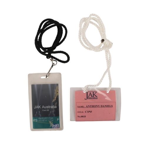 Lot #716: STAR WARS: PREQUEL TRILOGY (1999-2005) - Anthony Daniels Collection: Anthony Daniels' Jak Productions Stage Passes