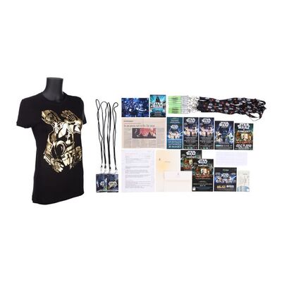Lot #723: STAR WARS: IN CONCERT (2009) - Anthony Daniels Collection: Anthony Daniels' Hand-annotated Script, Autographed Photo and Concert Ephemera
