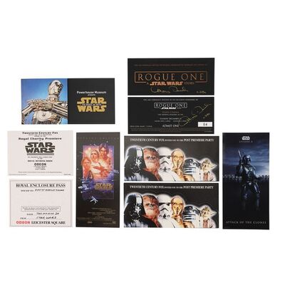 Lot #724: STAR WARS: VARIOUS PRODUCTIONS - Anthony Daniels Collection: Screening, Reception, Premiere Party and Exhibition Invitations