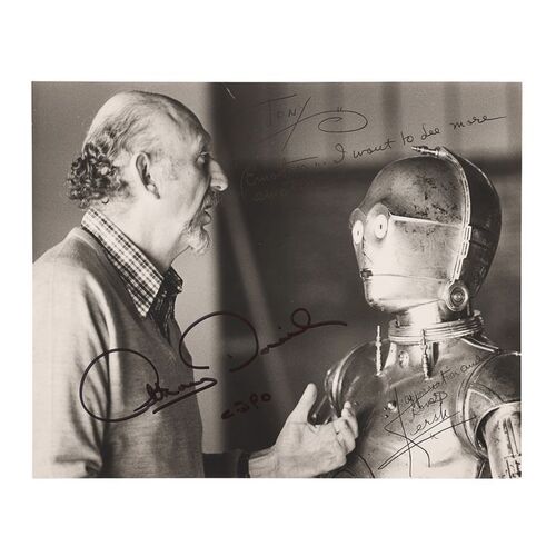 Lot #734: STAR WARS: THE EMPIRE STRIKES BACK (1980) - Anthony Daniels Collection: Irvin Kershner and Anthony Daniels-autographed Photograph