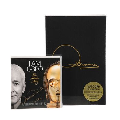 Lot #737: ANTHONY DANIELS - Anthony Daniels Collection: ''I Am C-3PO - The Inside Story'' Autographed Hardback Collector's Edition and Audiobook CD