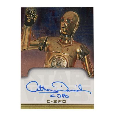 Lot #739: STAR WARS: VARIOUS PRODUCTIONS - Anthony Daniels Collection: Autographed C-3PO Topps Card