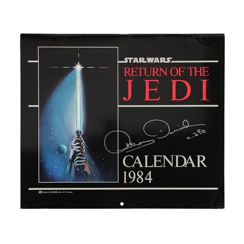 Lot #748: STAR WARS: RETURN OF THE JEDI (1983) - Anthony Daniels Collection: Autographed 1984 Calendar