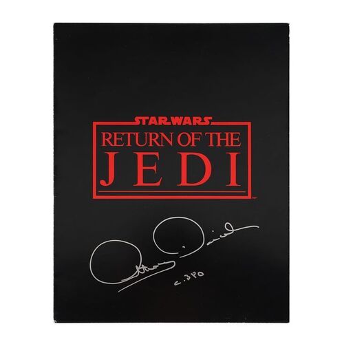 Lot #749: STAR WARS: RETURN OF THE JEDI (1983) - Anthony Daniels Collection: Autographed Cast and Crew List Screening Programme