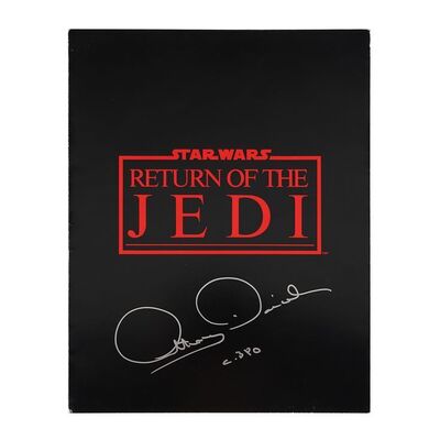 Lot #749: STAR WARS: RETURN OF THE JEDI (1983) - Anthony Daniels Collection: Autographed Cast and Crew List Screening Programme